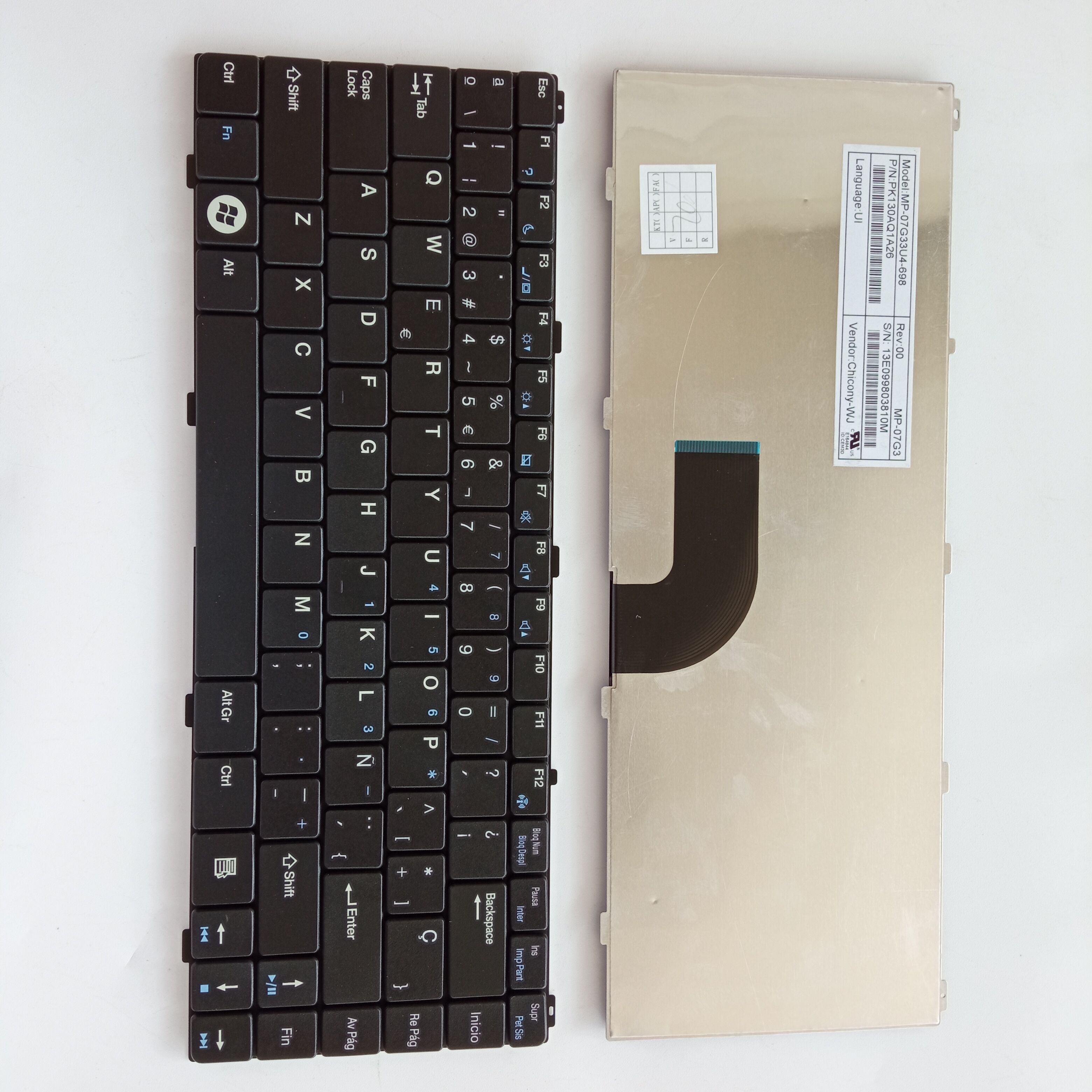 Picture of New Replacement Laptop Keyboard For BENQ S43/HCL L52 small carriage return/S46/i1000/i1030 BLACK (OEM) SP Layout